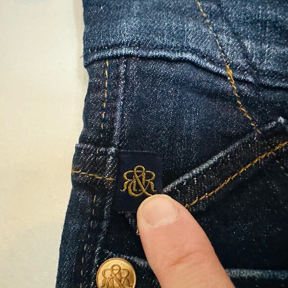 ROCK & REPUBLIC Kasandra Dark Bedazzled Wings Back Pockets Denim Jeans Size 2 - Picture 4 of 10